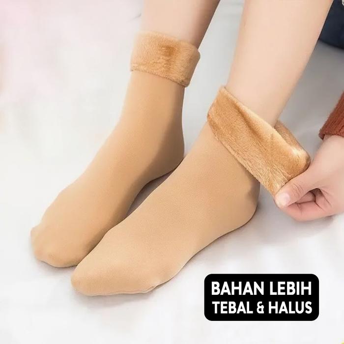 Gambar Kaos kaki winter wool thermal coklat hitam anak dewasa casual panjang - Thermal T.cream dari numbertwo ID undefined Tokopedia