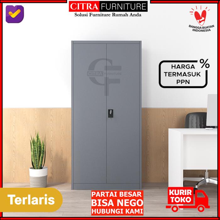 Gambar SHUMO Lemari Arsip Besi 2 Pintu Swing besi handle 1 - WARNA-CHARCOAL, DIRAKIT dari Citra furniture undefined Tokopedia