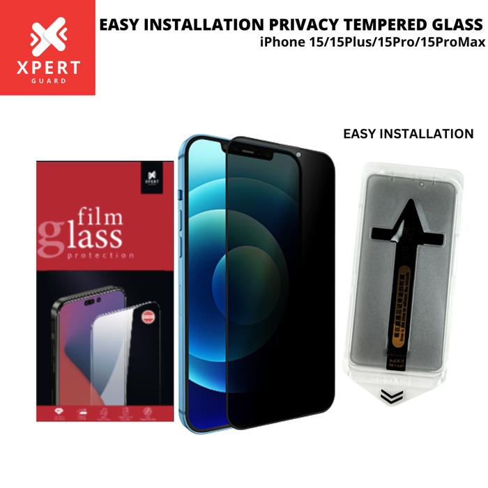 Xpert Guard Tempered Glass iPhone 15 Pro Max Plus Anti Gores Spy iPhone  15, Clear