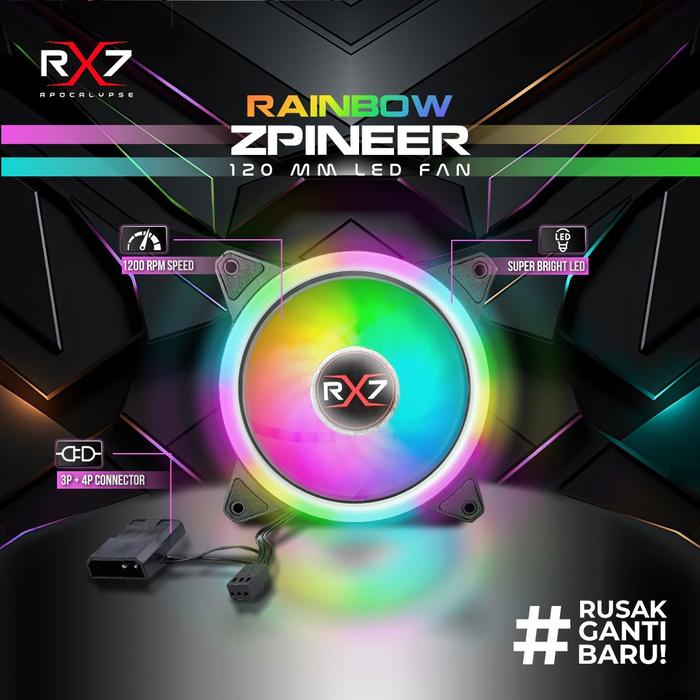 Gambar FAN RGB RX7 12CM / FAN CHASING RGB / FAN CASING 12CM - RAINBOW dari STEVEN COMPUTER_NEW undefined Tokopedia