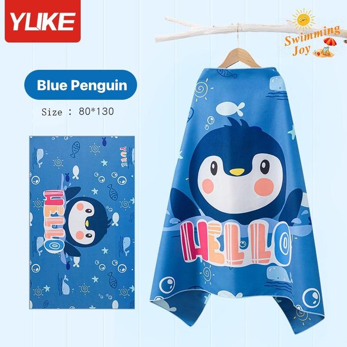 Gambar Handuk Renang Anak / Bath Towel / Handuk Anak / Handuk Mandi Anak Lucu - Blue Penguin dari Swimming Joy undefined Tokopedia