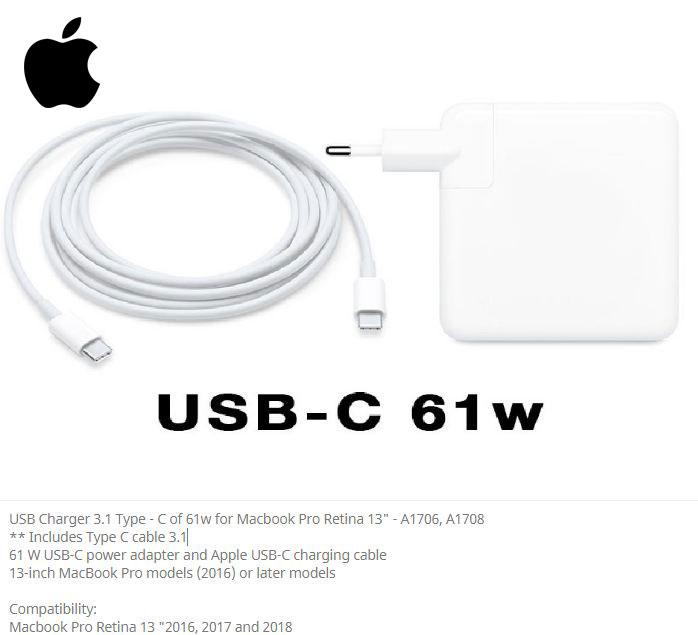 Type C Adapter Macbook Pro 2017 Jual Charger Magsafe New Macbook - Main Image