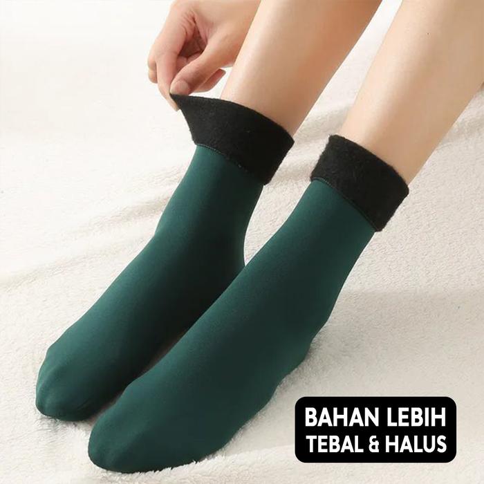 Gambar Kaos kaki winter wool thermal coklat hitam anak dewasa casual panjang - Thermal T.hijau dari numbertwo ID undefined Tokopedia
