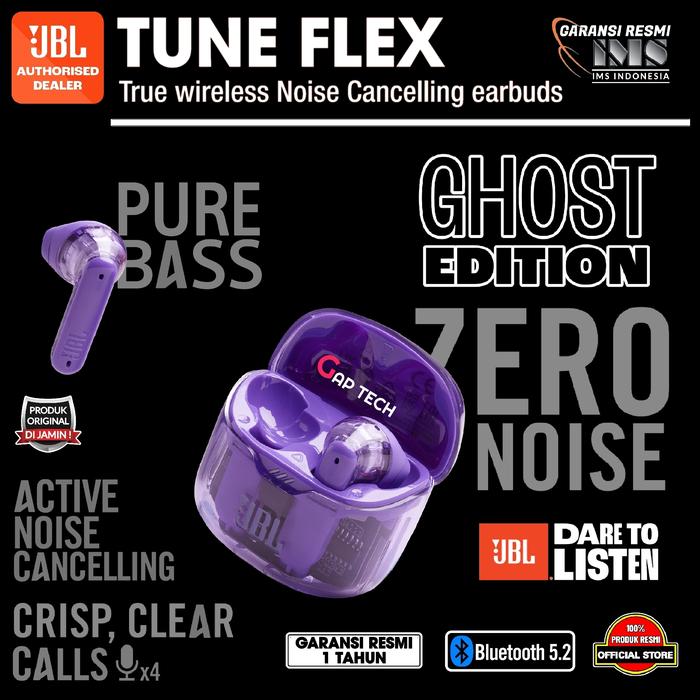 Gambar JBL Tune Flex Ghost Edition True Wireless Noise Cancelling Earbuds - PURPLE dari GAP TECH OFFICIAL undefined Tokopedia