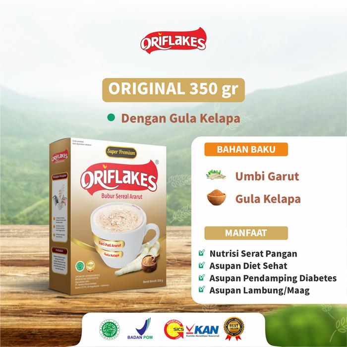 Gambar Oriflakes sereal umbi garut Low IG Original 350 grm - With Plam Sugar dari oriflakesjogja undefined Tokopedia