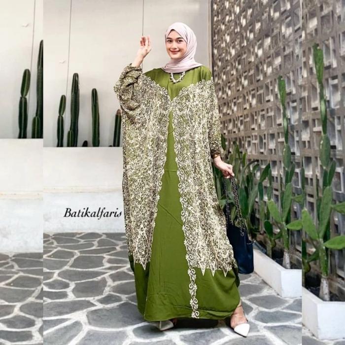 Gambar GROSIR KAFTAN KARISMA SUPER JUMBO LD 140cm I DASTER LOWO - hijau daun, All Size dari Gallery Kantiz undefined Tokopedia