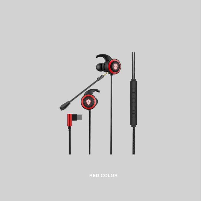 Gambar EARPHONE GAMING REXUS ME-7 / ME7 RGB WITH MICROPHONE TYPE-C CONNECTOR - RED dari BintangRayaKomputer undefined Tokopedia