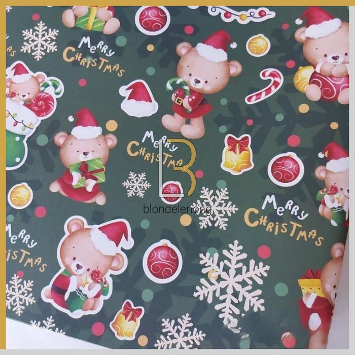 Gambar Bungkus Kertas Kado Paper Gift Wrap Sovenir Natal Christmas SansanWawa - Motif 6, 10 Lembar dari Queen Sareni undefined Tokopedia