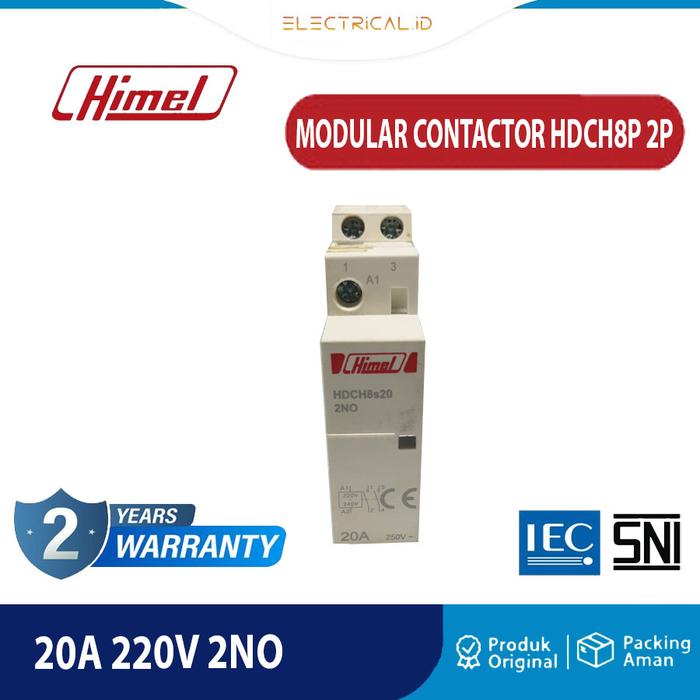 Gambar Kontaktor Modular Contactor Himel HDCH8P 2P 220V 2NO 40A / 20A - 20A dari Electrical.id undefined Tokopedia