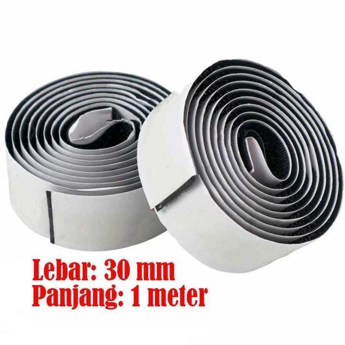 Gambar RBX 1 set Lakban Isolasi Double Tape Kancing Kreket Velco Hook Loop 1m - 30 mm dari roombox undefined Tokopedia