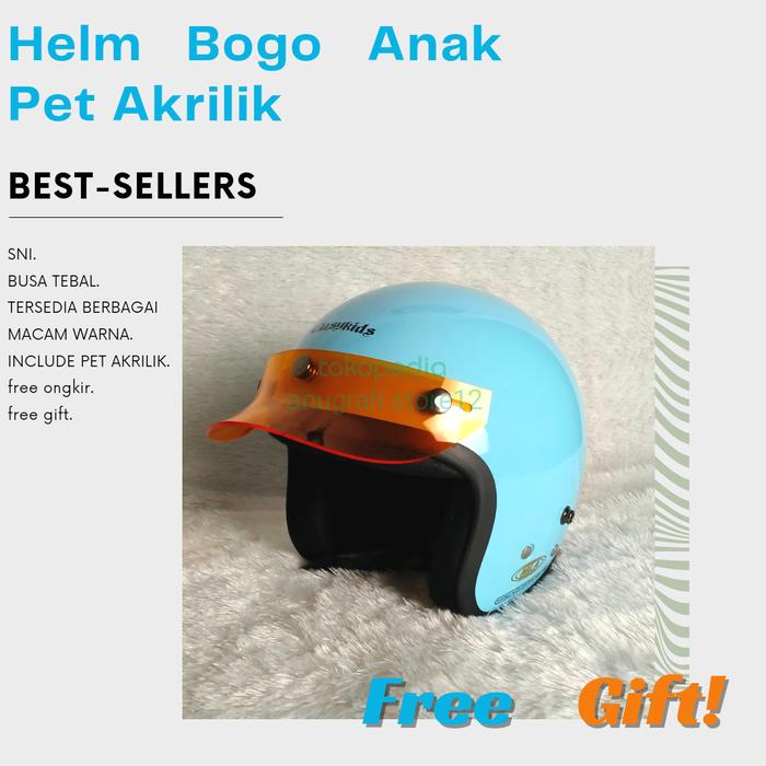 Gambar Helm Anak Retro Polos Laki Perempuan Usia 5-10 Tahun Helmet Motor Sni - ped orange dari lilyhelmetstore undefined Tokopedia