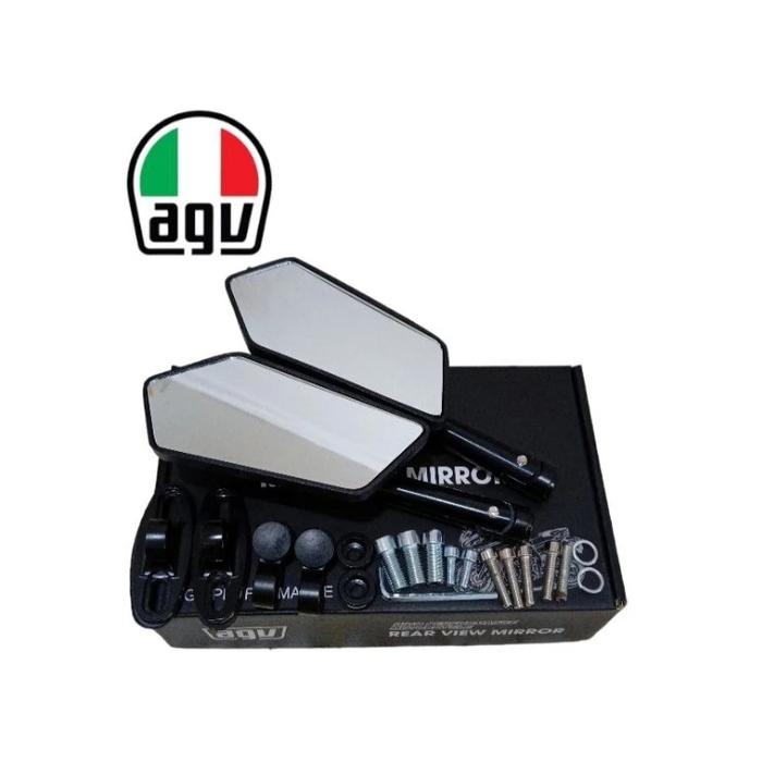 Gambar Spion Circuit AGV full cnc Model segi lima black series mirror biru da - Putih dari VMS.Sport undefined Tokopedia