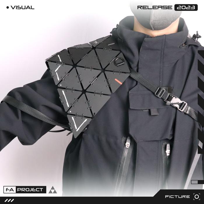 Gambar Modular Futuristic Armored Chainmail Half Cloak Shoulder/Hip ETX-360HT - Private Black dari Atliersion Studio undefined Tokopedia