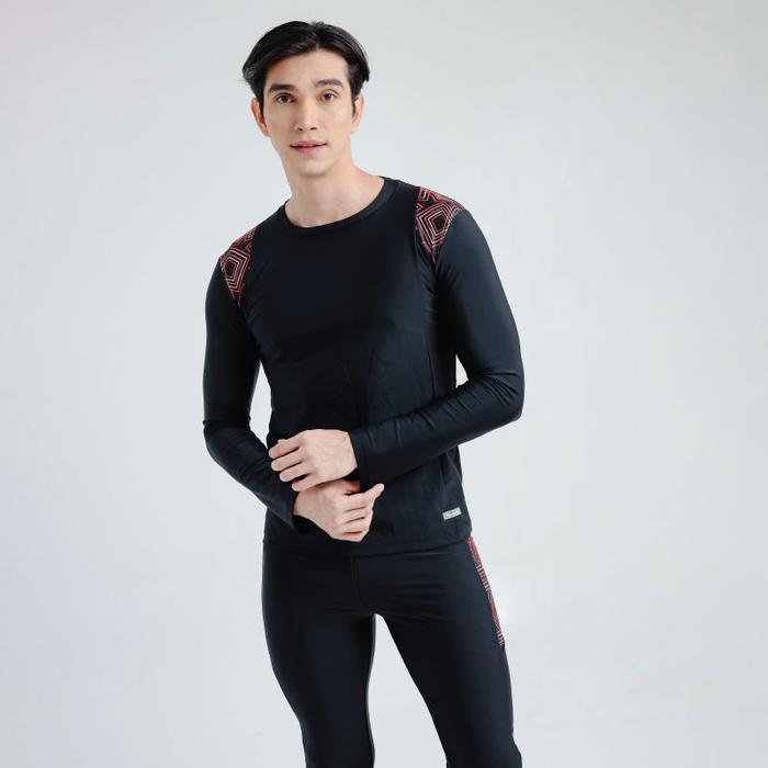 Gambar Neowave Ethan Men Long Sleeve Rashguard, Atasan Baju Renang Pria - Black Lava, L dari leevierractive undefined Tokopedia