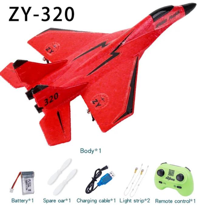 Gambar RC Pesawat Lentur ZY-530 ZY-320 LED Glider Airplane Foam Mainan Anak - ZY320 Merah  dari Jakarta Hobby undefined Tokopedia