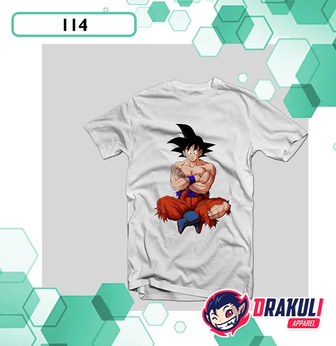 Gambar T Shirt 114 Son Goku - Putih, L dari Drakuli Games Store undefined Tokopedia