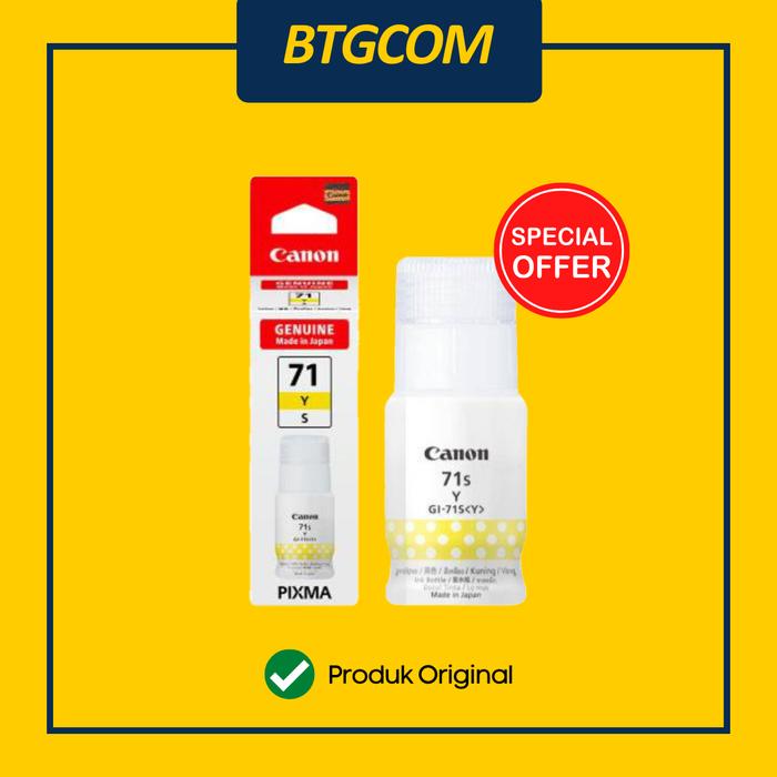 Gambar TINTA PRINTER CANON GI-71 SMALL/71S ORIGINAL G1020/G2020/G3020/G3060 - Yellow dari btgcom undefined Tokopedia