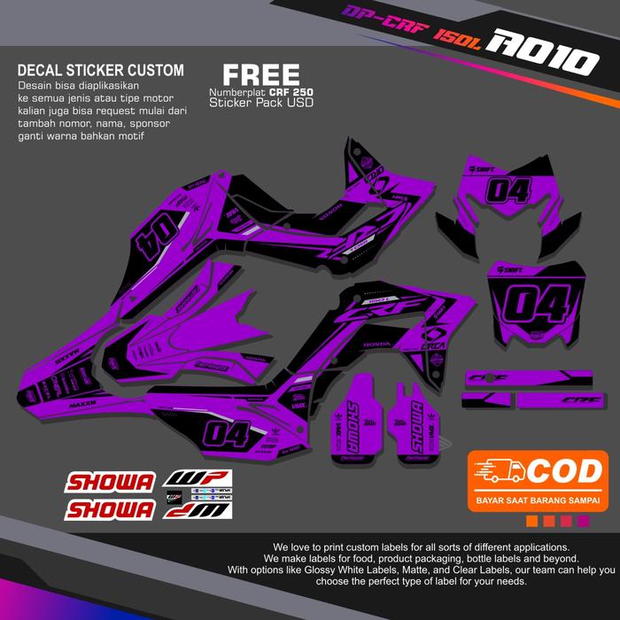 Gambar Decal Crf 150L Sticker Crf Decal Fullbody Crf Lis DP CRF15L A010 - Ungu, GLOSSY dari Pnom Sticklite undefined Tokopedia