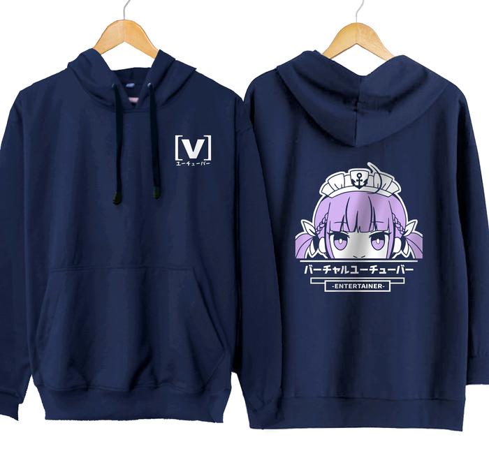Gambar Jaket hoodie jumper anime vtuber MINATO AQUA peeker - HOLOLIVE JP - NAVY, XL dari mangjapan undefined Tokopedia