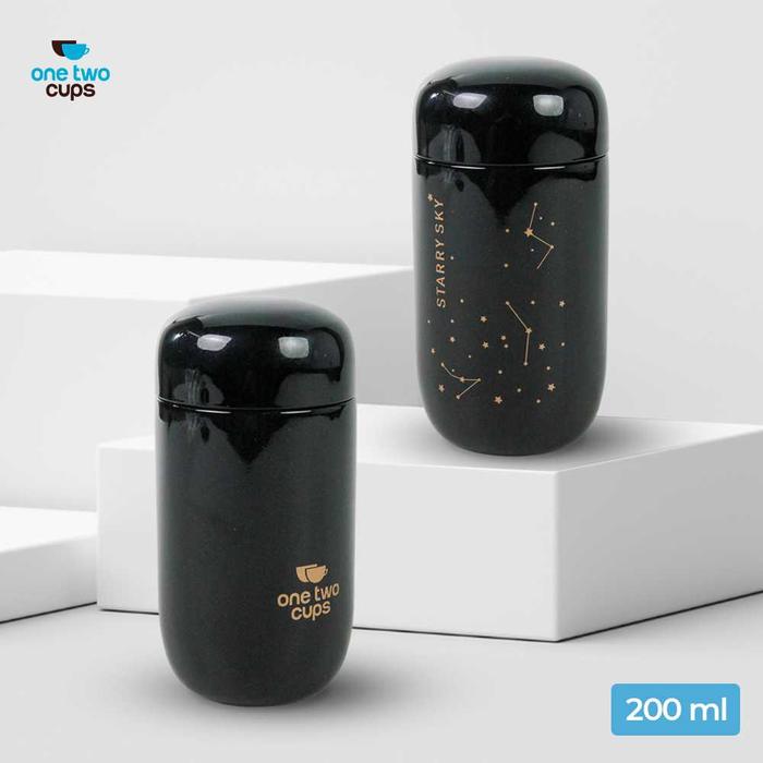 Gambar Botol Minum Tumbler Termos Panas Dingin STARRY SKY Stainless 200ml ORI - Hitam dari Fidak Store undefined Tokopedia