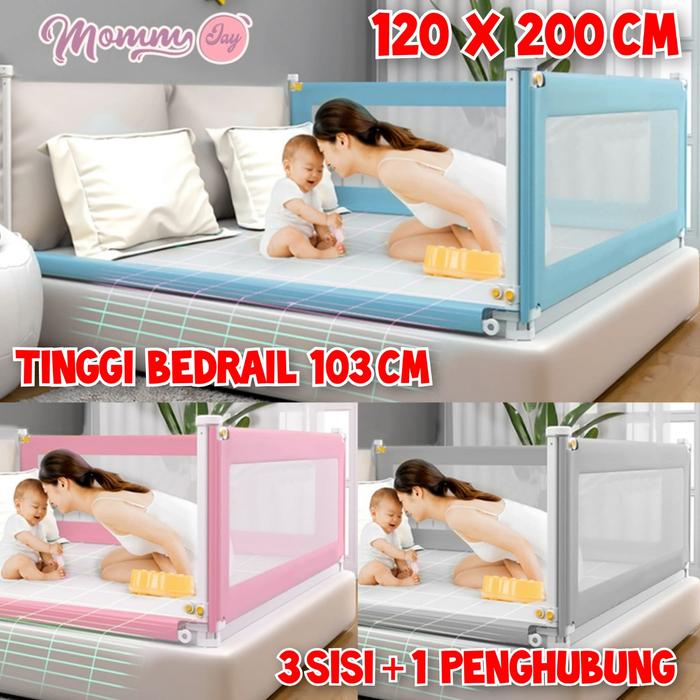 Gambar MOMMY JAY Baby Bedrail Letter U 3 Sisi + 1 Penghubung Bedguard Fence - C120x200+1PH, Abu-abu dari SUPERMASSIVE INDONESIA undefined Tokopedia