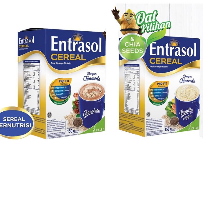 Gambar ➢❈ Entrasol Cereal 150gr (5 sachet) with Chiaseeds - Vanilla dari nakim undefined Tokopedia
