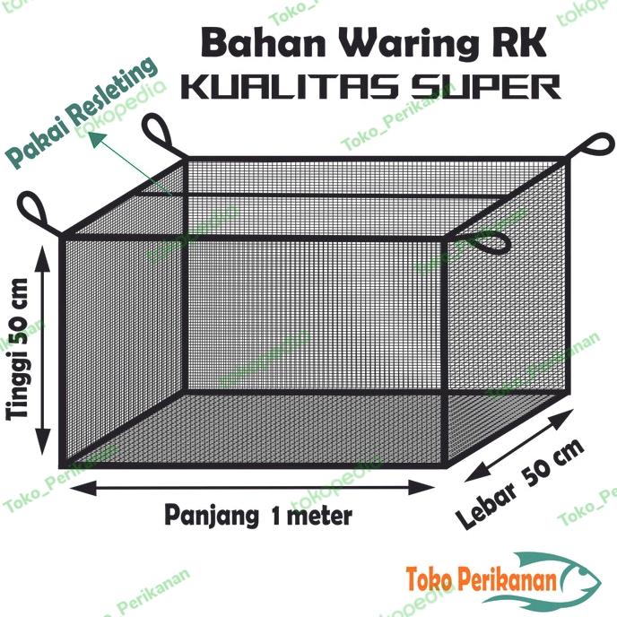 Gambar TP - Waring ikan ukuran (1m x 50cm x 50cm) Tutup atas pakai resleting dari Toko-Perikanan undefined Tokopedia