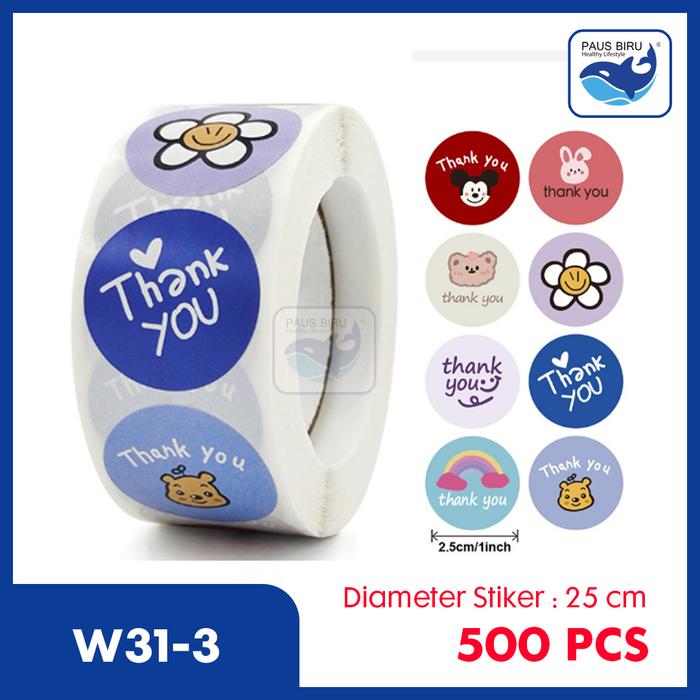 Gambar Sticker Thankyou COD 500 pcs Stiker Terima kasih warna self adhesive - W31-3 dari Paus Biru Indonesia undefined Tokopedia