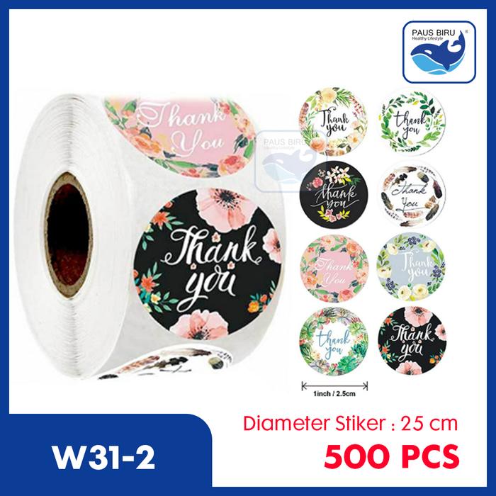 Gambar Sticker Thankyou COD 500 pcs Stiker Terima kasih warna self adhesive - W31-2 dari Paus Biru Indonesia undefined Tokopedia