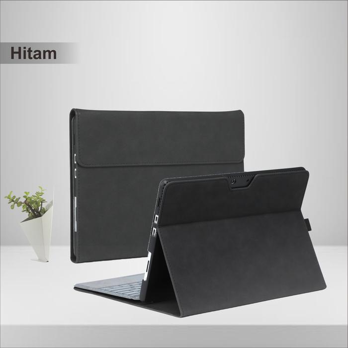 Gambar Case Casing for Microsoft Surface Pro 12 11 10 9 8 7 Plus 6 5 4 Surface Go 4 3 2 1 Flip Cover Leather Hitam Silver - Hitam, MS Go 1/2/3/4 dari Brother Store- undefined Tokopedia