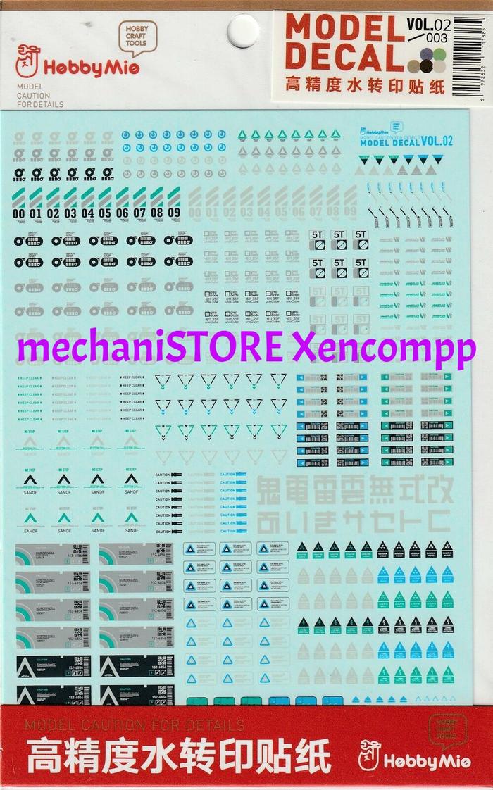 Gambar HOBBY MIO Water Decal Caution Vol 02-03 - Model Kit Gundam MG HG PG RG dari mechaniSTORE Bandung undefined Tokopedia