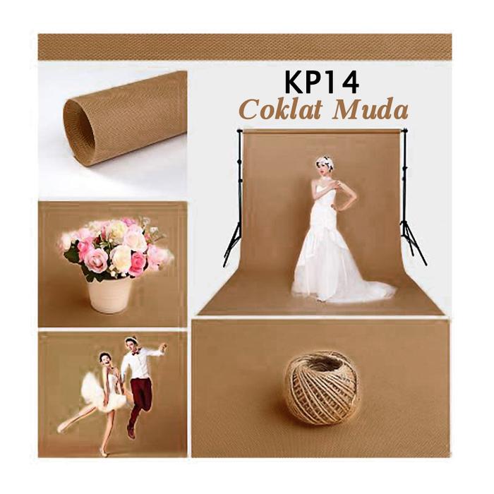 Gambar Background Backdrop Foto Kanvas Nonwoven Spunbond Polos Tebal 3x3 Mtr - Coklat Muda dari Foyu Photo Makassar undefined Tokopedia