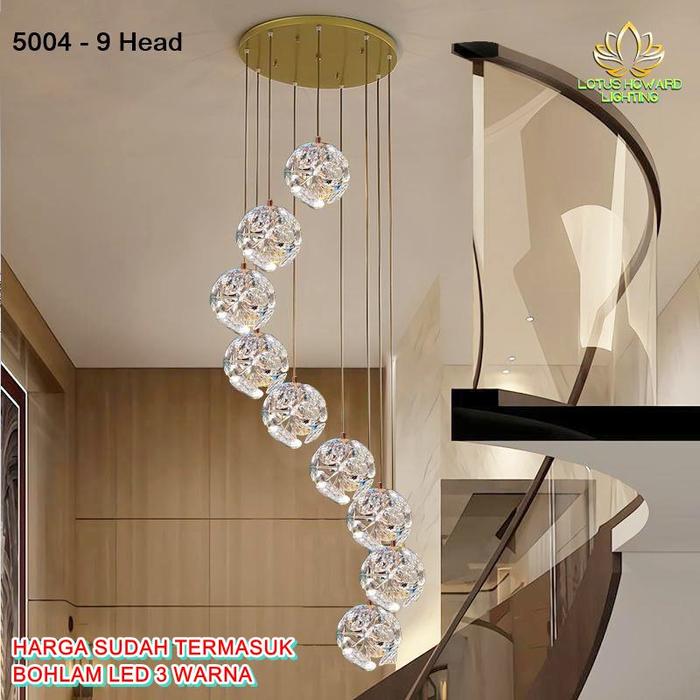 Promo LAMPU GANTUNG VOID KRISTAL MINIMALIS MODERN TYPE LG5004 - 9 HEAD ...