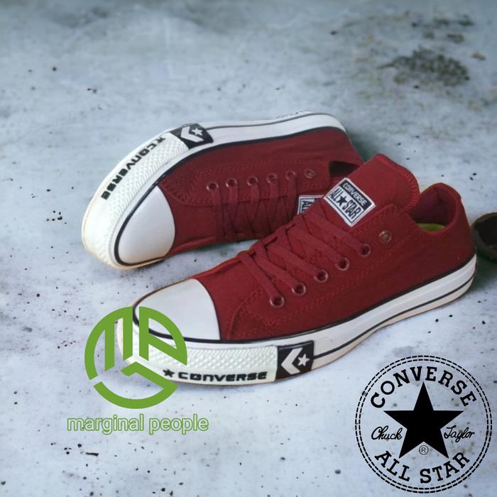 Converse Chuck Taylor Low Pria Wanita Casual 36-43 Maroon, 37 di  Marginalpeople Store Tokopedia