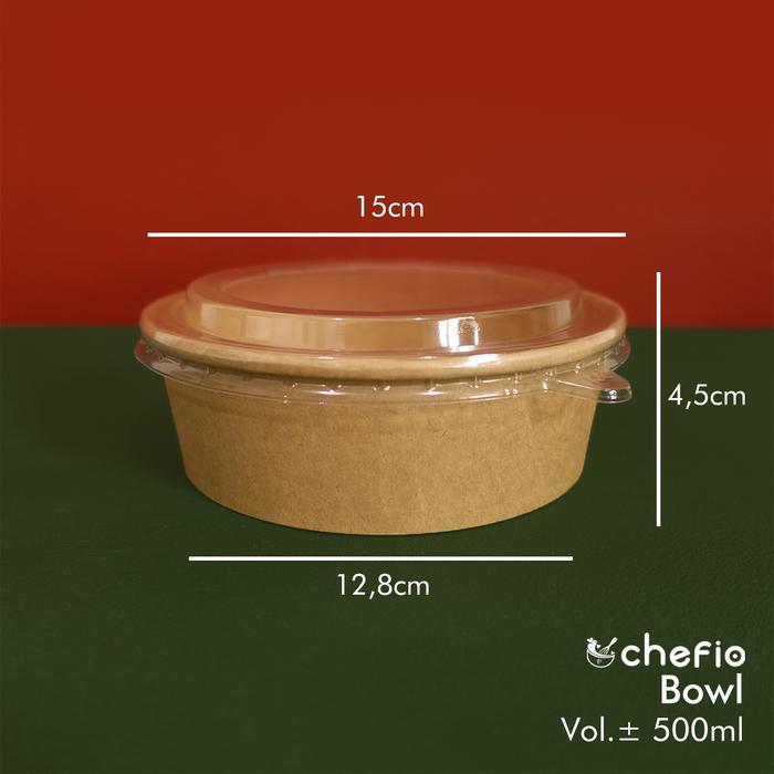 Gambar Paper Kraft Bowl Cup Cake Mangkok Kertas Makanan Coklat Laminasi - KrafBowl500ML dari Chefio Kitchenware undefined Tokopedia