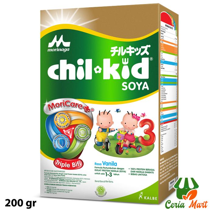 Gambar Susu Morinaga Chil Kid Soya Vanila 1-3 th Sufor Bayi Alergi Susu Sapi dari ceriamart888 undefined Tokopedia