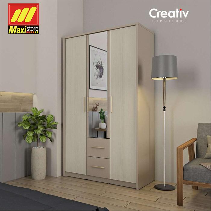 Gambar Creativ Furniture AUDI LP300 Lemari Pakaian 3 Pintu - Maxistore dari Maxi Store Makassar undefined Tokopedia