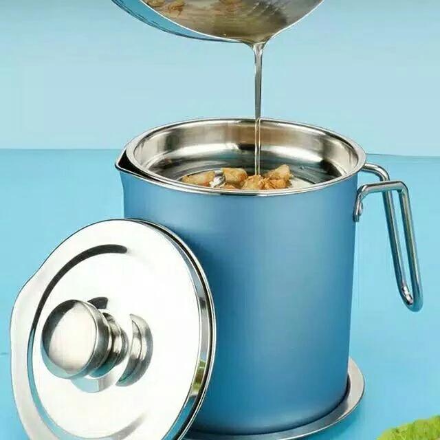 Gambar OIL POT UKURAN 1,7 LITER SARINGAN MINYAK SERBA GUNA BAHAN STAINLESS STEEL IMPORT ORIGINAL - Biru dari RekaOfficial undefined Tokopedia