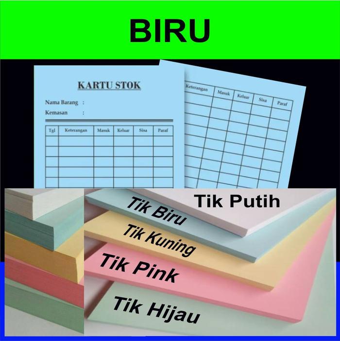 Gambar CETAK Kartu STOCK barang, kartu IURAN, kartu ABSEN ( TEBAL ) - Biru Muda, 1/3 Folio dari PIONIKA STORE undefined Tokopedia
