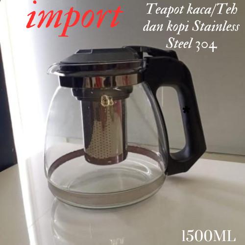Gambar Teapot kaca / Teko kaca teh JL-1120D 1500ml cream - JL-1120D-Putih - JL-1120D-HITAM dari Kamjove1 undefined Tokopedia