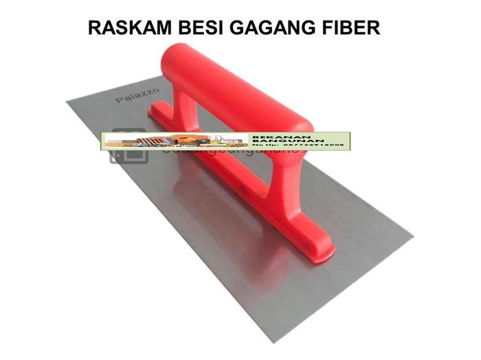 Gambar Raskam Besi/Roskam Plat Besi Perata Plester Semen Gagang Kayu Plastik - Raskam GG Fiber dari TK.Rekan bangunan undefined Tokopedia