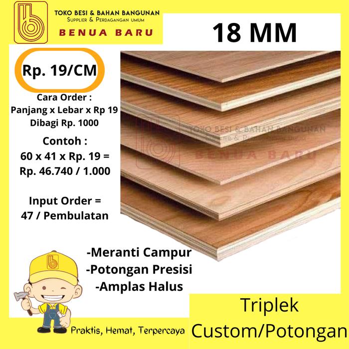 Gambar Triplek Multiplek Custom 18 MM Meranti Campur / Triplek Potongan 18 MM dari Benua Baru Supermarket undefined Tokopedia