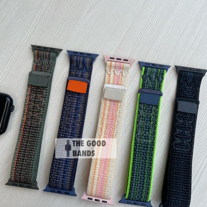 Strap Apple Watch 11 10 ULTRA SE Nike Sport Loop Wave  Nylon 46mm 42mm 49mm 45mm 41mm 44mm 40mm 38mm STARLIGHT, 49MM