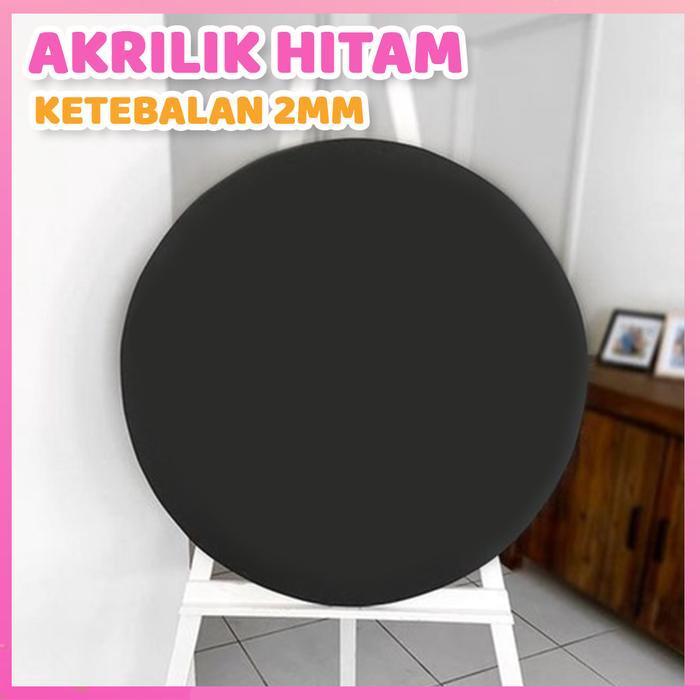 Gambar Welcome Sign Akrilik Bulat 40 cm Warna Putih Solid Hitam Bening 2 mm - Hitam, Polos 60 cm dari LS Craft Project undefined Tokopedia