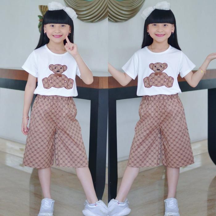 Gambar Baju setelan anak perempuan/pakai anak perempuan/baju anak 4-11 tahun - Putih, S dari Dolin kids undefined Tokopedia