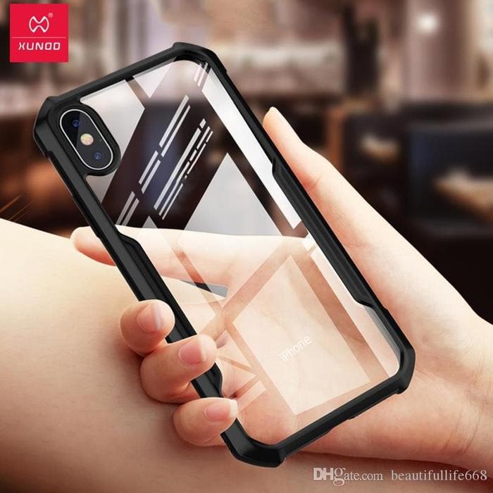 IPHONE X XS CASE XUNDD ORIGINAL ARMOR HARD SOFT CLEAR COVER CRACK  iPhone X, BLACK