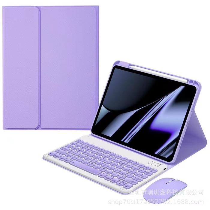 Gambar Samsung Tab S9 FE 10.9 SM-X510 Leather Flip Case Keyboard Bluetooth - Ungu dari Free Case undefined Tokopedia