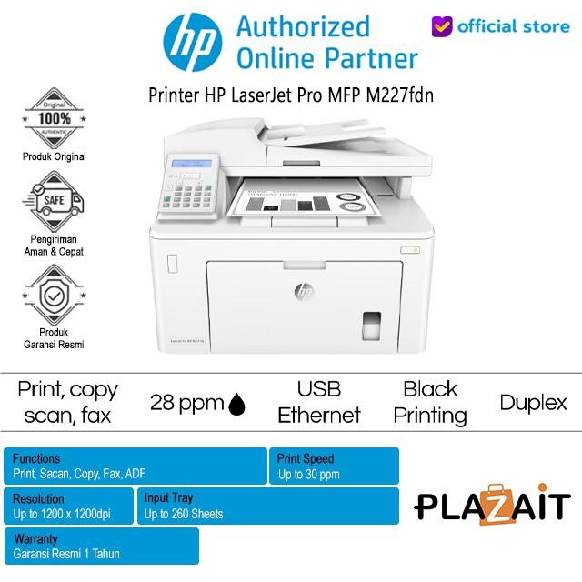 Gambar Printer HP LaserJet Pro MFP M227fdn - 100% Original - MFP M227fdn dari Primajaya - HP Authorized undefined Tokopedia