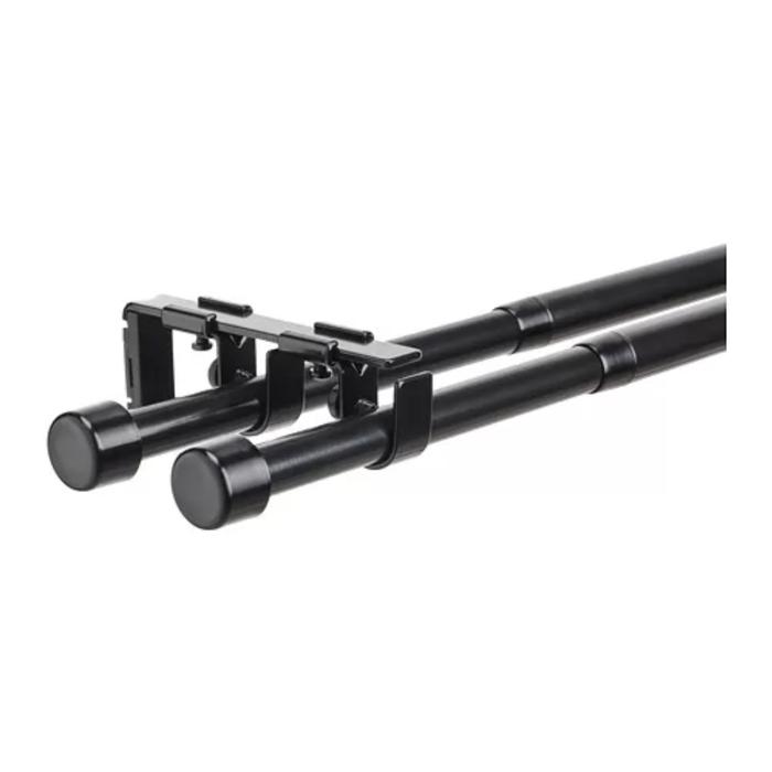 Gambar Tiang gorden double 120 -210 cm double curtain rod vitrase hordeng - Hitam dari Indomebel Furnishing undefined Tokopedia