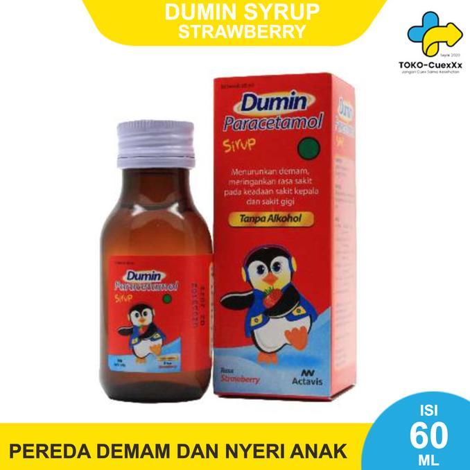 Gambar Dumin Syrup Strawberry 60 ml - Paracetamol Pereda Demam dan Nyeri Anak dari JELAS STORAGE undefined Tokopedia